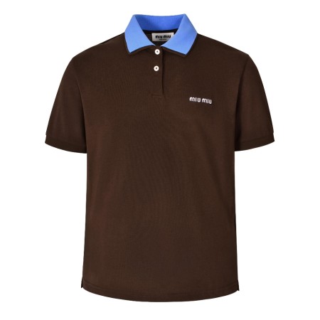 미우미우 코튼 피케 폴로 셔츠