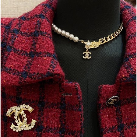 샤넬 진주 체인 초커 목걸이