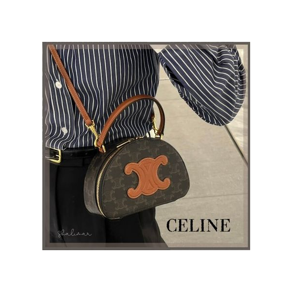 셀린느 하프 문 트리옹프 캔버스 백