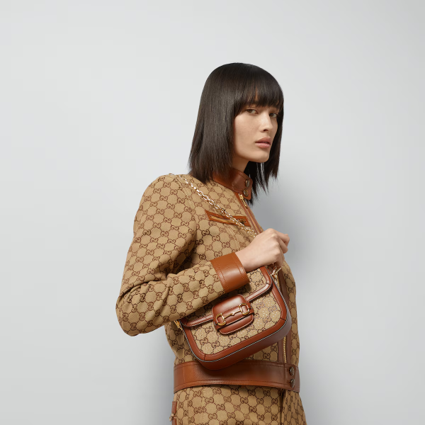 구찌 홀스빗 1955 크리스털 스몰 숄더백