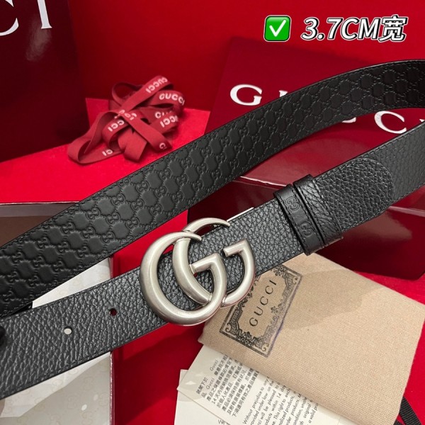 구찌 인터로킹 G 버클 양면 벨트 3.7cm