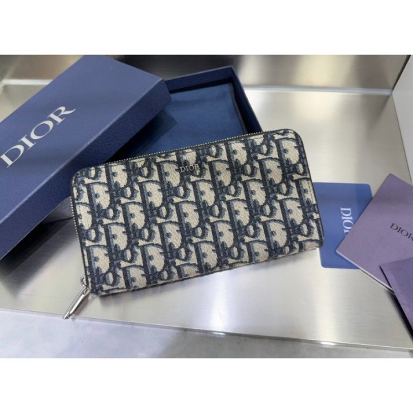 디올 오블리크 지퍼 장지갑