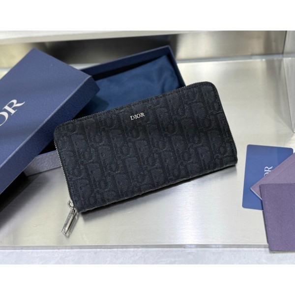 디올 오블리크 지퍼 장지갑