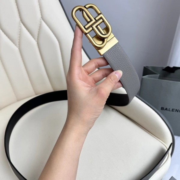 발렌시아가  BB 가죽 벨트 35MM
