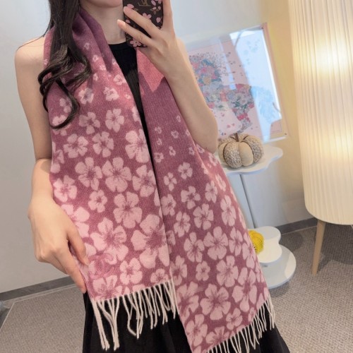 샤넬 캐시미어 플라워 스카프